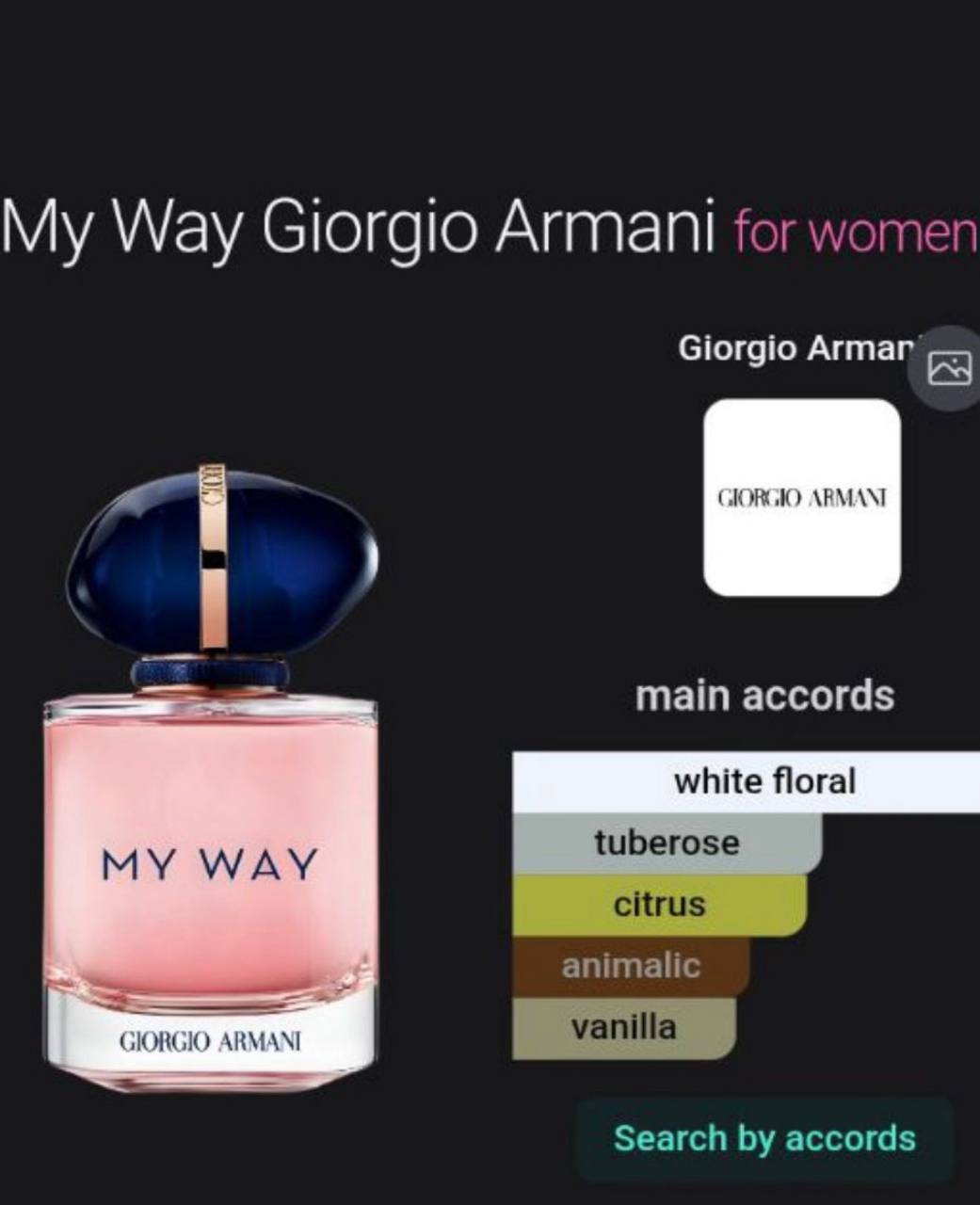 DESIGNER PERFUME OIL VERSION of My Way Giorgio Armani
