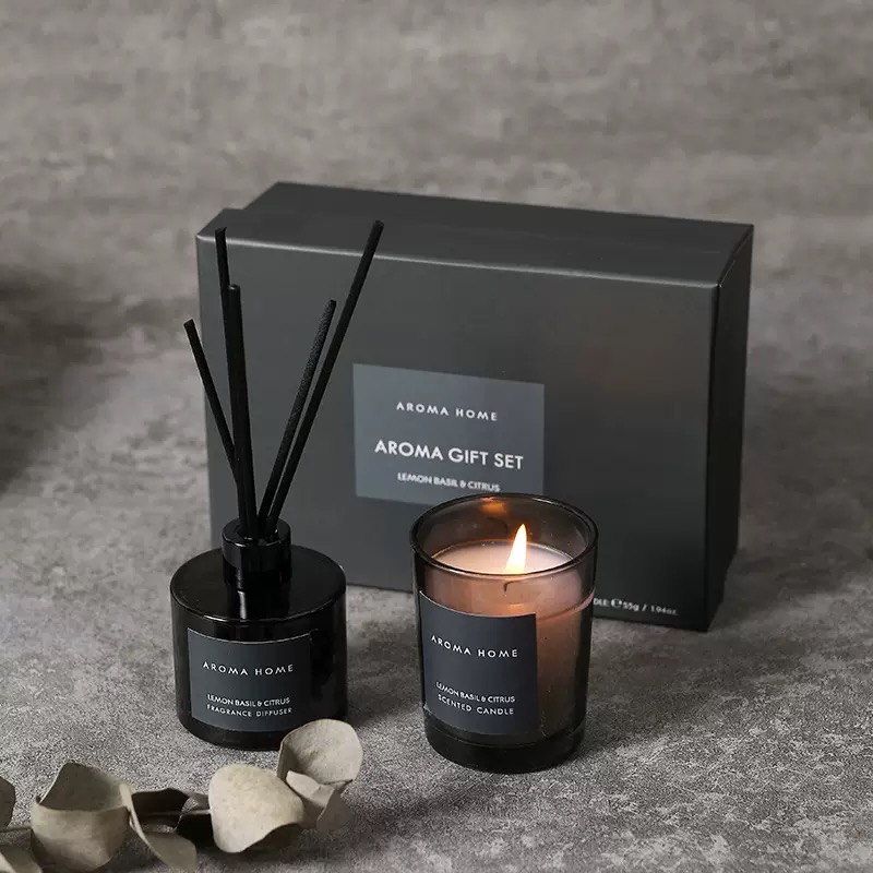 Aroma Home Scented Candle & Fragrance Diffuser Gift Set