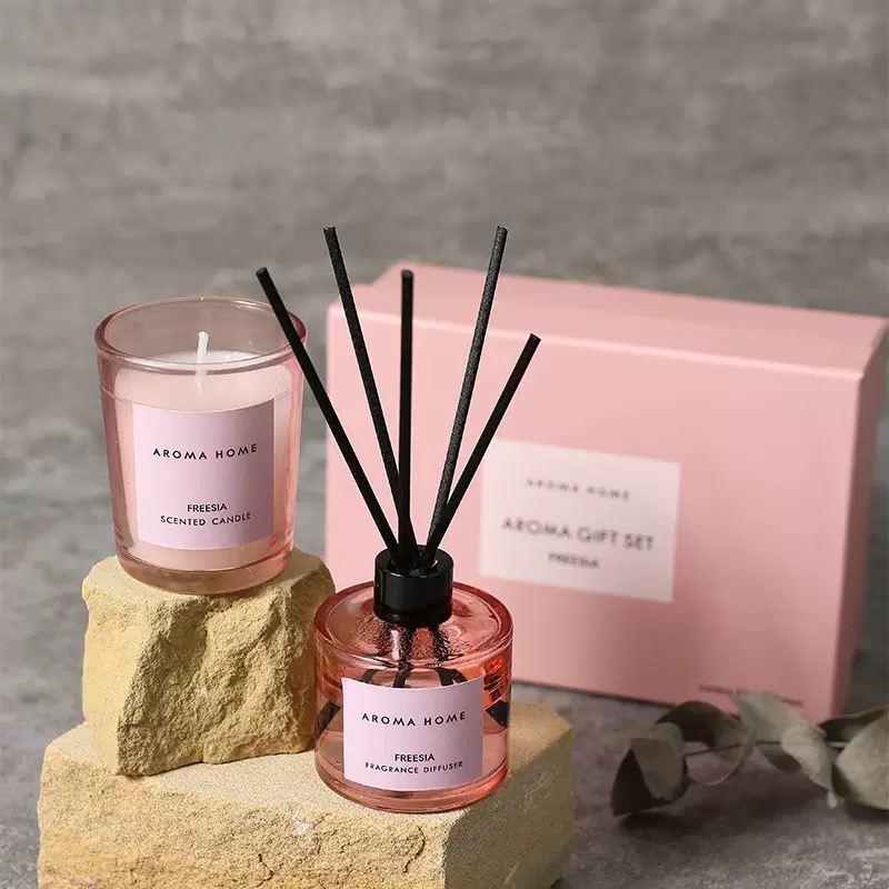 Aroma Home Scented Candle & Fragrance Diffuser Gift Set